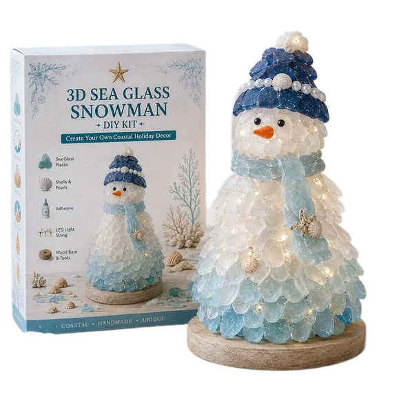 Diy 3D Sea Glass Christmas Tree Resin Ornament Kit With Seashell Pearl Design Glowing Night Light And Handmade Desktop Decoration