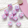 Diy Handmade Bracelet Necklace Mobile Phone Chain With Square Acrylic Beads Apply Oil Plastic Resin Material