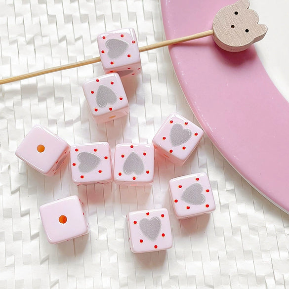 Diy Handmade Bracelet Necklace Mobile Phone Chain With Square Acrylic Beads Apply Oil Plastic Resin Material