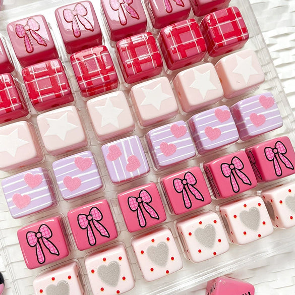 Diy Handmade Bracelet Necklace Mobile Phone Chain With Square Acrylic Beads Apply Oil Plastic Resin Material