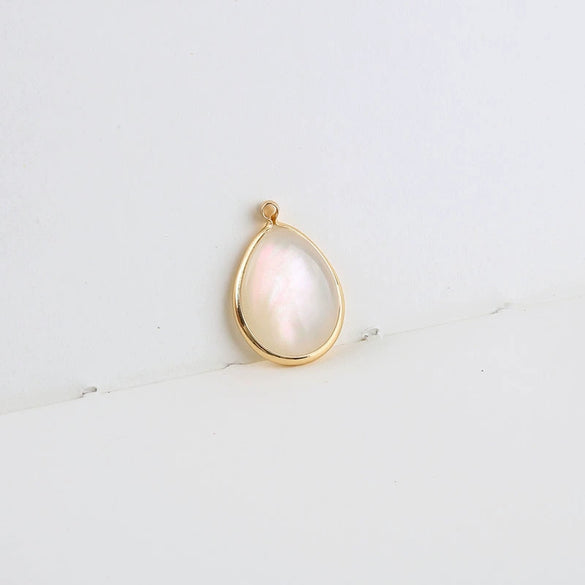 Diy Handmade Jewelry Material Asymmetrical Geometric Fantasy Imitation Shell Epoxy Round Water Drop Pendant Earrings Copperedged Minimalist