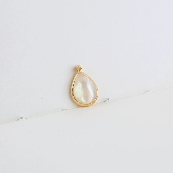 Diy Handmade Jewelry Material Asymmetrical Geometric Fantasy Imitation Shell Epoxy Round Water Drop Pendant Earrings Copperedged Minimalist