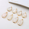 Diy Handmade Jewelry Material Asymmetrical Geometric Fantasy Imitation Shell Epoxy Round Water Drop Pendant Earrings Copperedged Minimalist