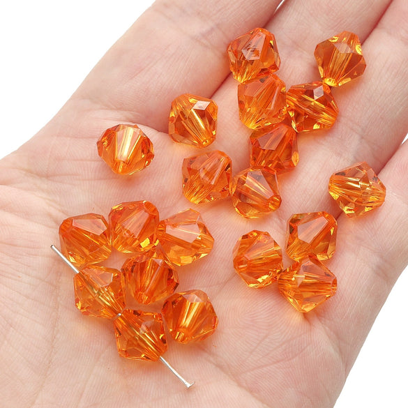 Diy Handmade Loose Beads Acrylic Material Round And Square Beads With Cut Diamond Crystal