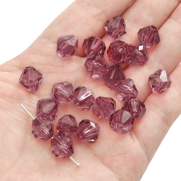 Diy Handmade Loose Beads Acrylic Material Round And Square Beads With Cut Diamond Crystal