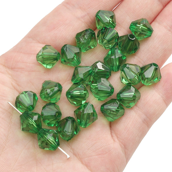 Diy Handmade Loose Beads Acrylic Material Round And Square Beads With Cut Diamond Crystal