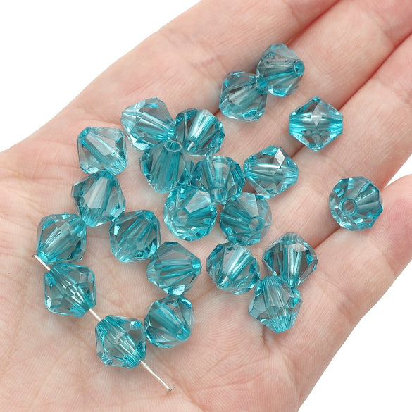 Diy Handmade Loose Beads Acrylic Material Round And Square Beads With Cut Diamond Crystal
