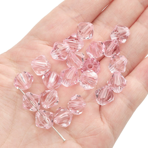Diy Handmade Loose Beads Acrylic Material Round And Square Beads With Cut Diamond Crystal