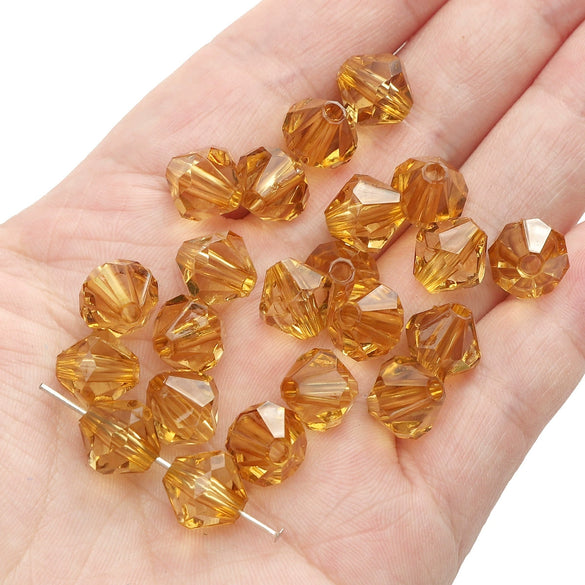 Diy Handmade Loose Beads Acrylic Material Round And Square Beads With Cut Diamond Crystal