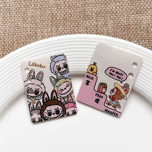Diy Handmade Plastic And Resin Hanging Beads Accessories With Line Pattern And Cartoon Style