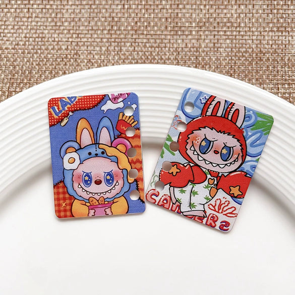 Diy Handmade Plastic And Resin Hanging Beads Accessories With Line Pattern And Cartoon Style