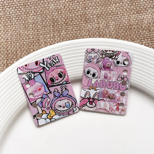 Diy Handmade Plastic And Resin Hanging Beads Accessories With Line Pattern And Cartoon Style