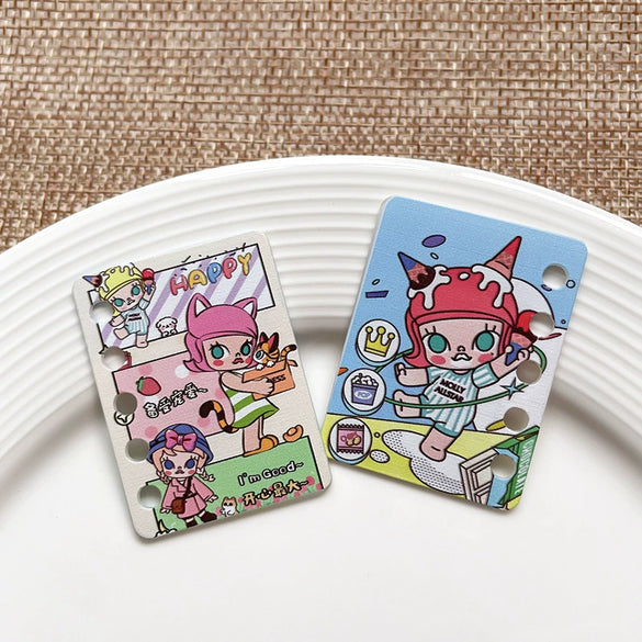 Diy Handmade Plastic And Resin Hanging Beads Accessories With Line Pattern And Cartoon Style
