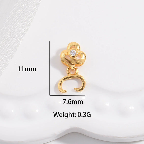 Diy Handmade 925 Sterling Silver Petalshaped Pendant Buckle With Zirconia Design