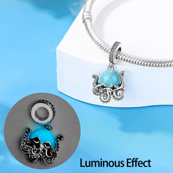 Diy Jewelry Accessories Beads Luminous Ocean Style Shell Crab Dolphin Starfish Turtle Pendant Silver Plated Dripping Oil Design