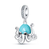 Diy Jewelry Accessories Beads Luminous Ocean Style Shell Crab Dolphin Starfish Turtle Pendant Silver Plated Dripping Oil Design
