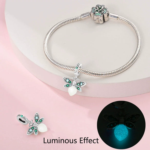 Diy Jewelry Accessories Bracelet Luminous Butterfly Firefly Elk Charm Beaded Silver Plated Dripping Oil