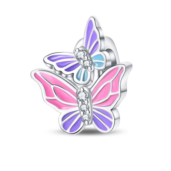 Diy Jewelry Accessories Bracelet Luminous Butterfly Firefly Elk Charm Beaded Silver Plated Dripping Oil