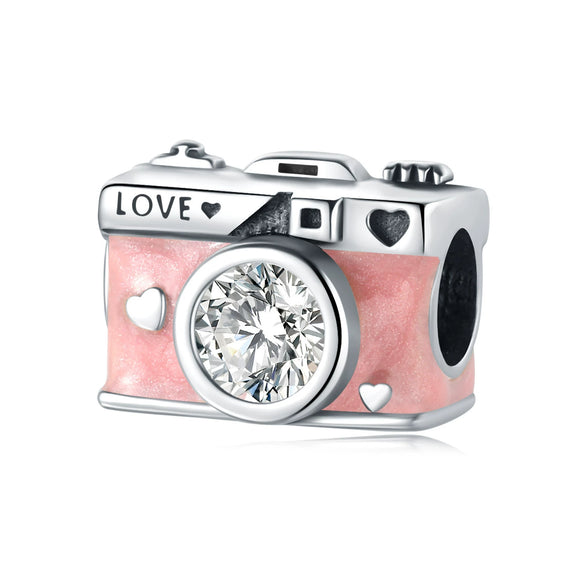 Diy Jewelry Accessories Bracelet 925 Sterling Silver Coffee Camera Luggage Beaded Charm Dripping Oil Original Design
