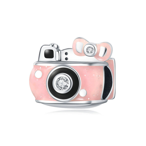 Diy Jewelry Accessories Bracelet 925 Sterling Silver Coffee Camera Luggage Beaded Charm Dripping Oil Original Design