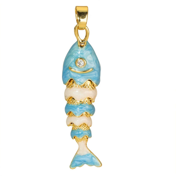Diy Jewelry Accessories Carp Koi Animal Zodiac Brass Copper Dripping Oil Electroplated 18K Real Gold Colorful Pendant Necklace Earrings