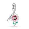 Diy Jewelry Accessories Charm Beads Bracelet 925 Silver Plated With Dripping Oil Treatment And Plant Flowers Design