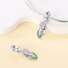 Diy Jewelry Accessories Charm Beads Bracelet 925 Silver Plated With Dripping Oil Treatment And Plant Flowers Design
