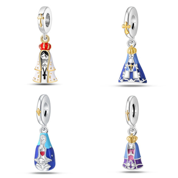 Diy Jewelry Accessories Charm Beads 925 Silver White Copper Plated Dripping Oil Design