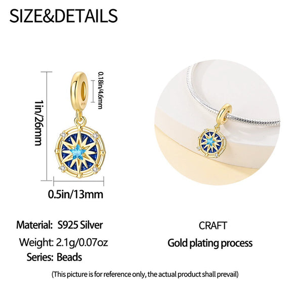 Diy Jewelry Accessories Charm Beads 925 Silver White Copper Plated Dripping Oil Magic Star Plate Style