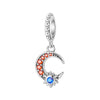 Diy Jewelry Accessories Love Star Moon Beads Pendant In S925 Sterling Silver With Dripping Oil Design