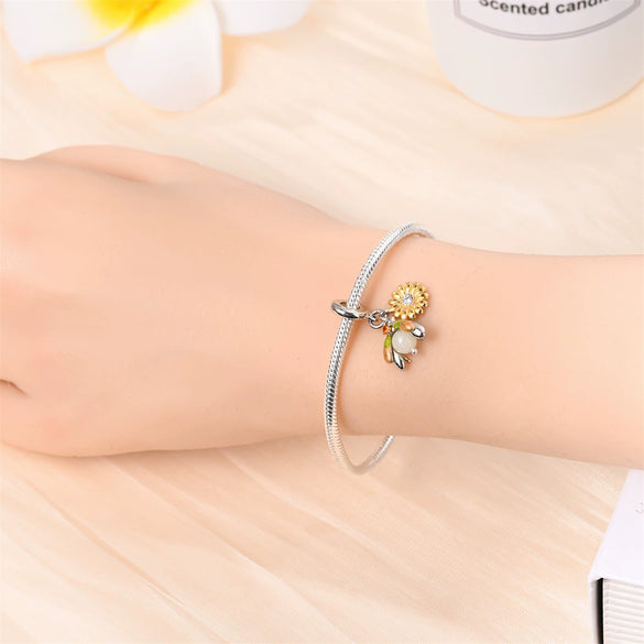 Diy Jewelry Accessories Luminous Firefly Beads 925 Silver Charm Bracelet With Dripping Oil Design