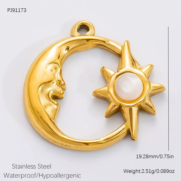 Diy Jewelry Accessories Necklace Pendant Stainless Steel Electroplating 18K Gold Sweet Geometric Style