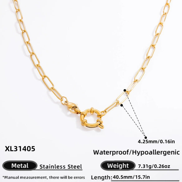 Diy Jewelry Accessories Necklace Pendant Stainless Steel Electroplating 18K Gold Sweet Geometric Style