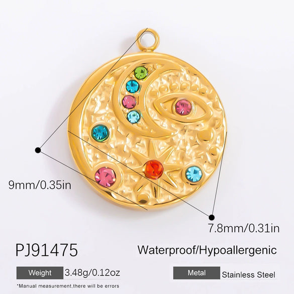 Diy Jewelry Accessories Necklace Pendant Stainless Steel Electroplating 18K Gold Sweet Geometric Style