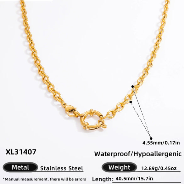 Diy Jewelry Accessories Necklace Pendant Stainless Steel Electroplating 18K Gold Sweet Geometric Style