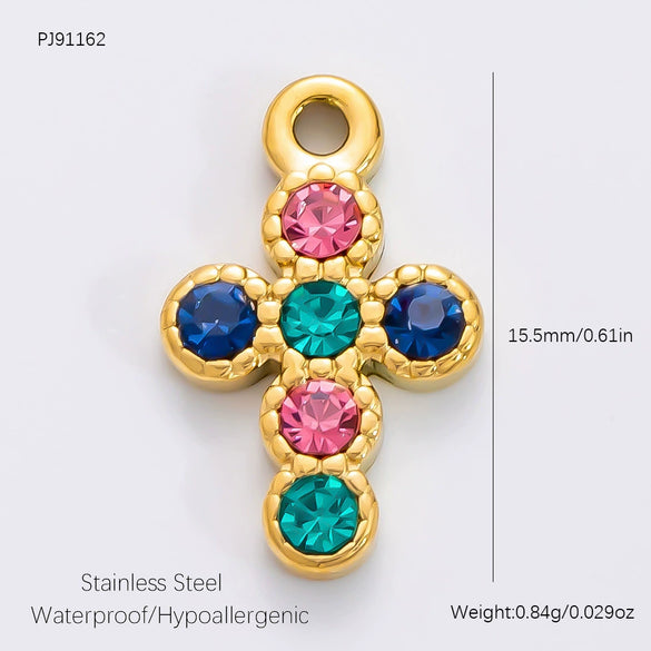 Diy Jewelry Accessories Necklace Pendant Stainless Steel Electroplating 18K Gold Sweet Geometric Style