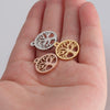 Diy Jewelry Accessories Round Hollow Life Tree Pendant Stainless Steel Mirror Polished