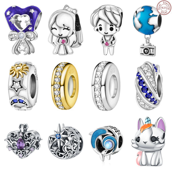 Diy Jewelry Accessories S925 Sterling Silver Star Moon Isolation Bead For Women With Dripping Oil Design