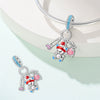Diy Jewelry Accessories Silver Plated Cute Pet Bear Pendant Beads With Dripping Oil Design