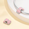 Diy Jewelry Accessories Silver Plated 925 Silver Pendant Beads Pink Car String With Dripping Oil Design