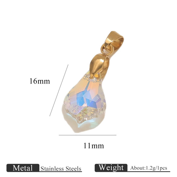 Diy Jewelry Accessories Stainless Steel Crystal Pendant With Starfish Fivepointed Star Heartshaped Electroplated