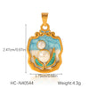 Diy Jewelry Accessories Stainless Steel Marine Life Oil Dripping Pendant With Pearl Flower