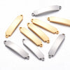 Diy Jewelry Accessories Stainless Steel Rectangular Double Hole Curved Long Bracelet Connector Pendant With Electroplating