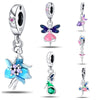 Diy Jewelry Accessories 925 Sterling Silver Beads Pendant Bracelet With Butterfly Elf Fairy Style And Dripping Oil Treatment