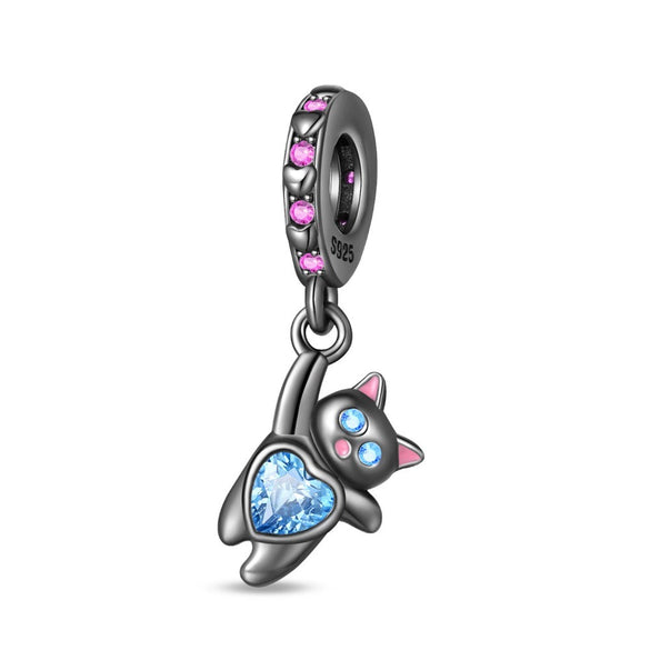 Diy Jewelry Accessories 925 Sterling Silver Cat Claw Pendant Beads With Dripping Oil Design For Pet Friendship Bracelet