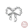 Diy Jewelry Accessories 925 Sterling Silver Charm Virgin Bow Feather Bead Pendant Bracelet Necklace With Dripping Oil Design And Animal Style