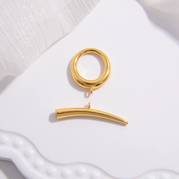 Diy Jewelry Accessories 925 Sterling Silver Round Elbow Ot Buckle Pearl Bracelet Necklace Ending Connection Buckle Electroplated