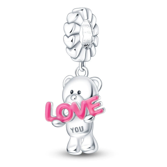 Diy Jewelry Beads Animal Series Love Bear Copper Silver Plated Dripping Oil Design