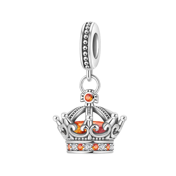 Diy Jewelry Bracelet Accessories Queen Princess Crown Birthday Cake Charm Beads Silver Plated Dripping Oil Style