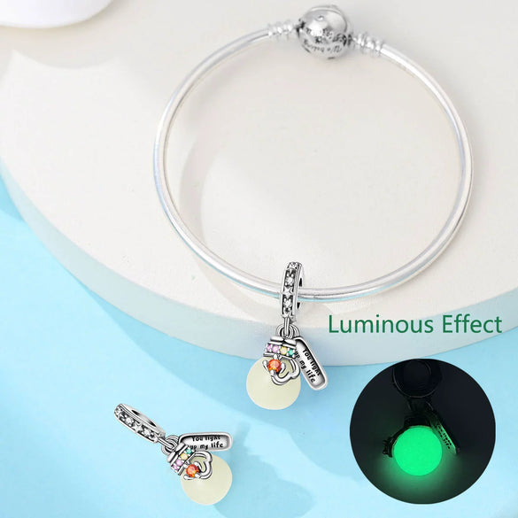 Diy Jewelry Bracelet Accessories Silver Plated Crayfish Crab Luminous Bottle Charm Hanging Beads Dripping Oil Design